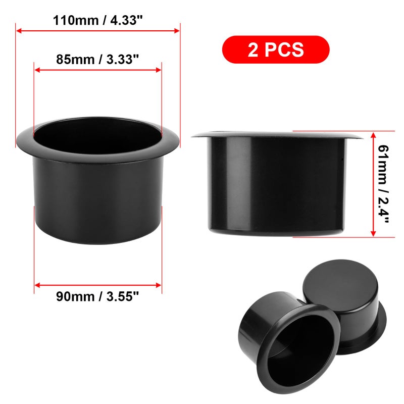 CM Pack of 2 Boat Cup Holder Replacement Plastic Cup Can Bottle Holder Boat Cup Holder Insert Replacement Container for Couch Car Sofa Boat Rv Recliner Truck Poker Table - Image 2